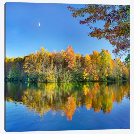 Autumn On Price Lake, Blue Ridge Parkway, North Carolina Canvas Print #TFI1931} by Tim Fitzharris Canvas Print
