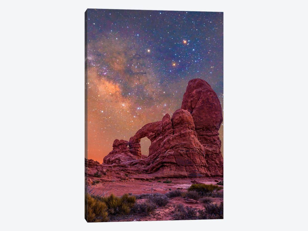 Turret Arch And The Milky Way, Arches National Park, Utah by Tim Fitzharris 1-piece Canvas Art