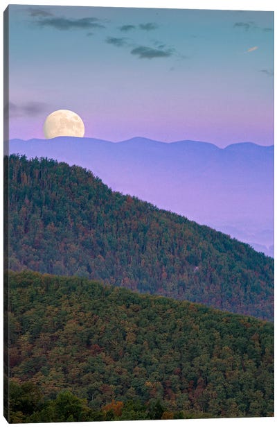 Moon Over Massanutten Mountain, Shenandoah National Park, Virginia, Composite Canvas Art Print - Tim Fitzharris