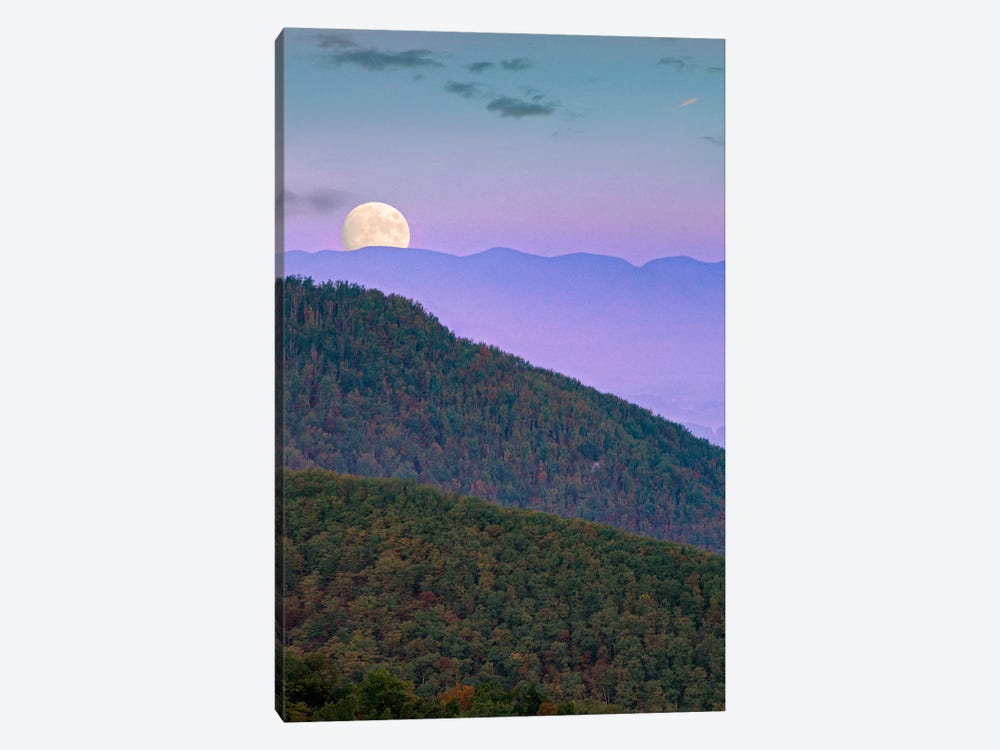 Moon Over Massanutten Mountain, Shenandoah National Park, Virginia, Composite by Tim Fitzharris 1-piece Canvas Artwork
