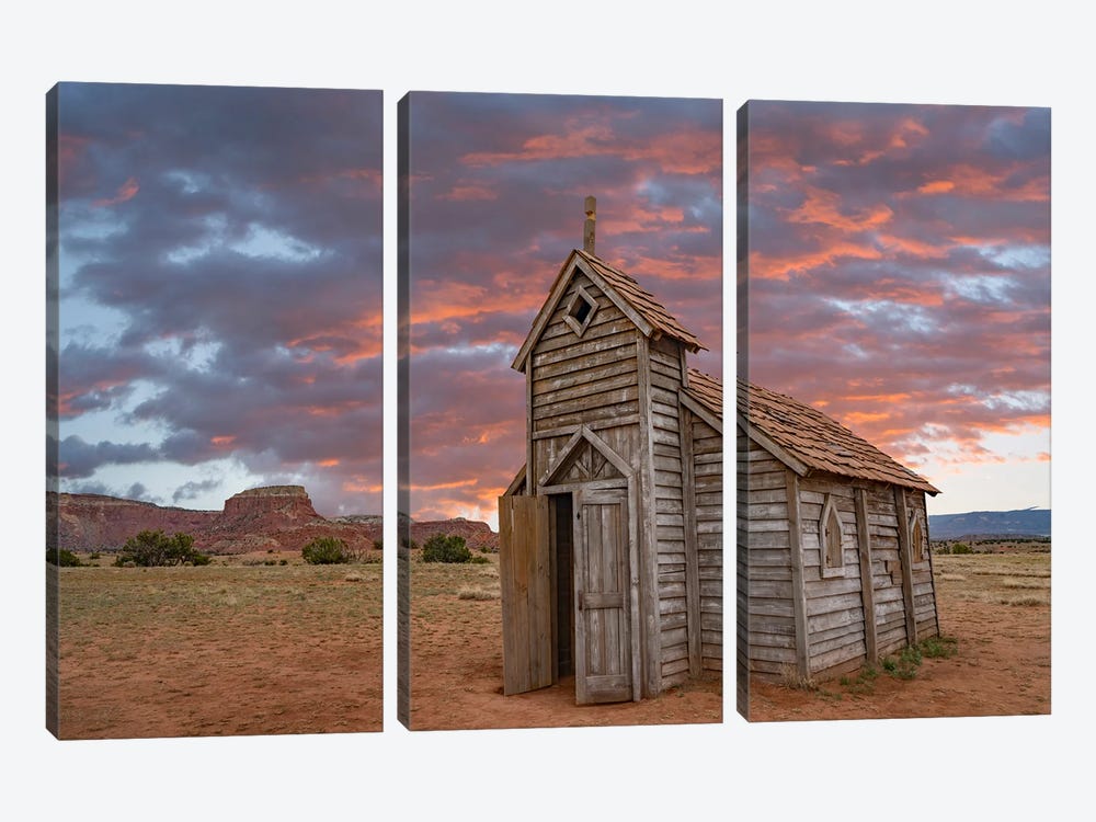 Church, Ghost Ranch, New Mexico by Tim Fitzharris 3-piece Canvas Print