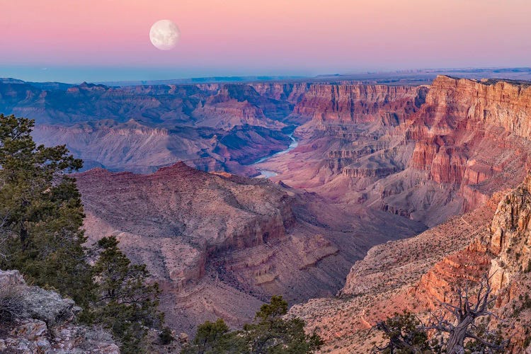 Moonnrise From Navajo Point, Grand Canyon National Park, Arizona, Composite