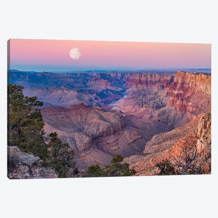 Moonnrise From Navajo Point, Grand Canyon National Park, Arizona, Composite Canvas Print #TFI1968} by Tim Fitzharris Canvas Wall Art