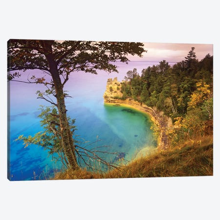 Castle Rock Overlooking Lake Superior, Pictured Rocks National Lakeshore, Michigan Canvas Print #TFI198} by Tim Fitzharris Canvas Wall Art