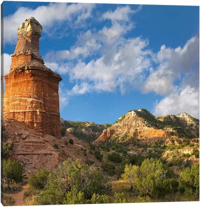 Lighthouse, Palo Duro Canyon State Park, Texas Panhandle, High Plains, Texas, USA Canvas Art Print - Texas Art