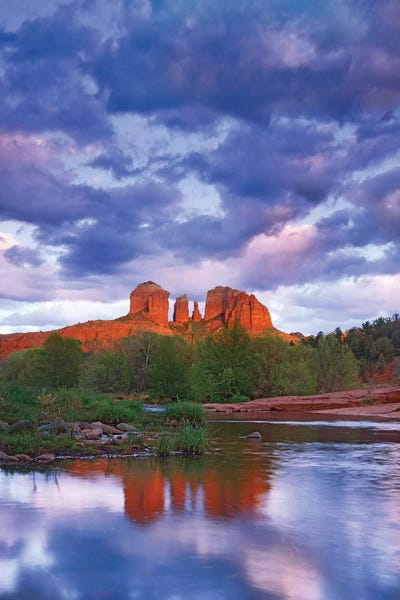 Sedona: Cathedral Rock Reflected In Oak Creek At Red Rock Crossing, Red Rock State Park Near Sedona, Arizona II by Tim Fitzharris