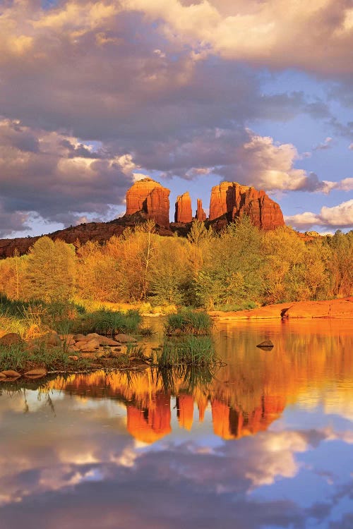 Cathedral Rock Reflected In Oak Creek At Red Rock Crossing, Red Rock State Park Near Sedona, Arizona III