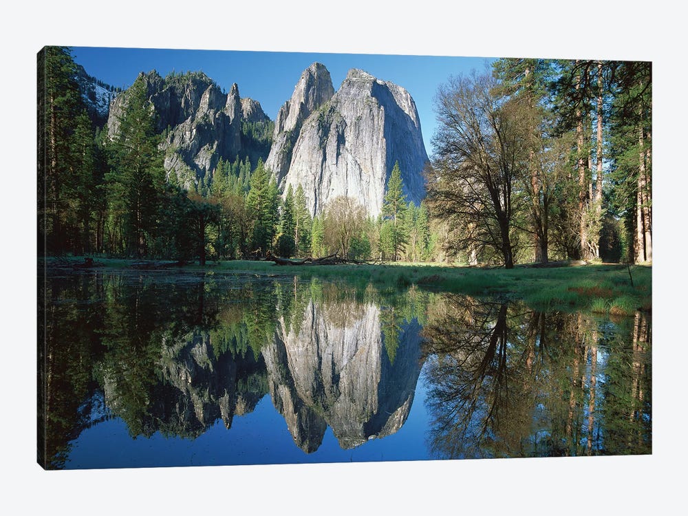 Cathedral Rock Reflected In The Merced River, Yosemite National Park, California I by Tim Fitzharris 1-piece Canvas Artwork