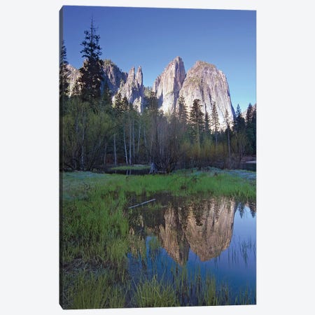 Cathedral Rock Reflected In The Merced River, Yosemite National Park, California II Canvas Print #TFI204} by Tim Fitzharris Art Print