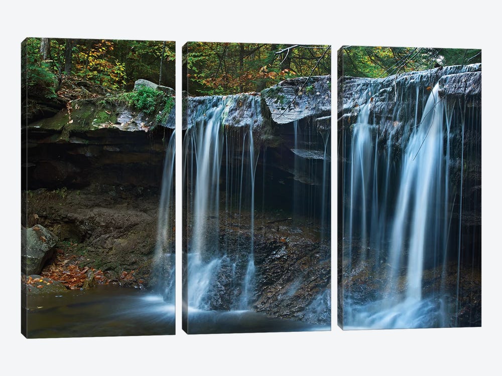 Cayuga Falls, Ricketts Glen State Park, Pennsylvania by Tim Fitzharris 3-piece Canvas Artwork
