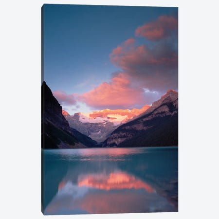 Alpenglow, Lake Louise And Victoria Glacier, Banff National Park, Alberta, Canada Canvas Print #TFI24} by Tim Fitzharris Canvas Art Print