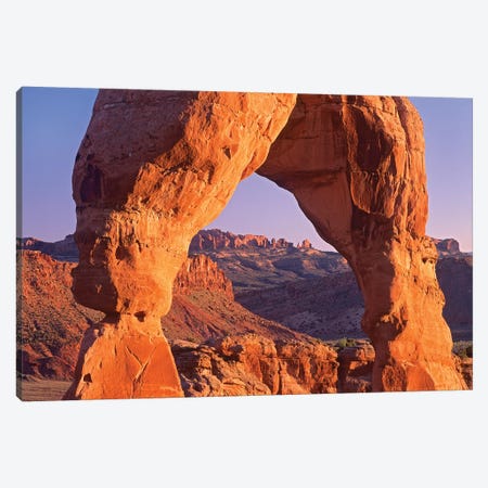 Delicate Arch And La Sal Mountains, Arches National Park, Utah II Canvas Print #TFI298} by Tim Fitzharris Canvas Art Print