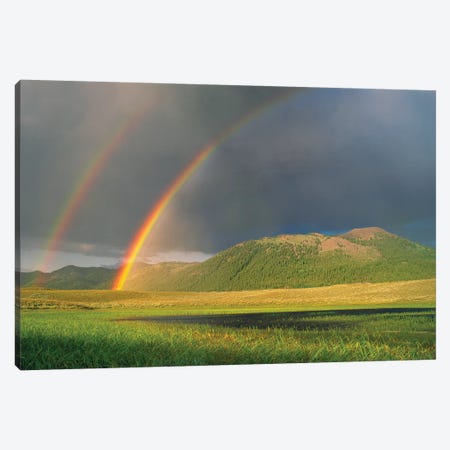 Double Rainbow Over Boulder Mountains After A Storm, Idaho Canvas Print #TFI312} by Tim Fitzharris Canvas Art