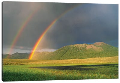 Double Rainbow Over Boulder Mountains After A Storm, Idaho Canvas Art Print - Idaho Art