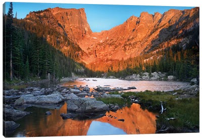Dream Lake, Rocky Mountain National Park, Colorado Canvas Art Print - Rocky Mountain National Park Art