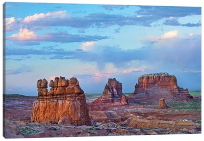 Eroded Buttes In Desert, Bryce Canyon National Park, Utah Canvas Art Print