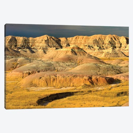Eroded Buttes Showing Layers Of Sedimentary Rock, Badlands National Park, South Dakota Canvas Print #TFI350} by Tim Fitzharris Canvas Wall Art