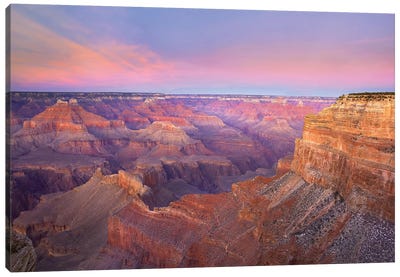 Grand Canyon As Seen From Mohave Point At Sunset, Grand Canyon National Park, Arizona Canvas Art Print - Arizona Art