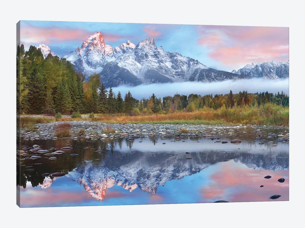 Grand Tetons Reflected In Lake, Grand Teton National Park, Wyoming I by Tim Fitzharris 1-piece Canvas Print
