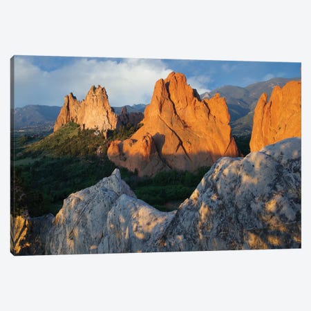 Gray Rock And South Gateway Rock, Conglomerate Sandstone Formations, Garden Of The Gods, Colorado Springs, Colorado I Canvas Print #TFI412} by Tim Fitzharris Canvas Print