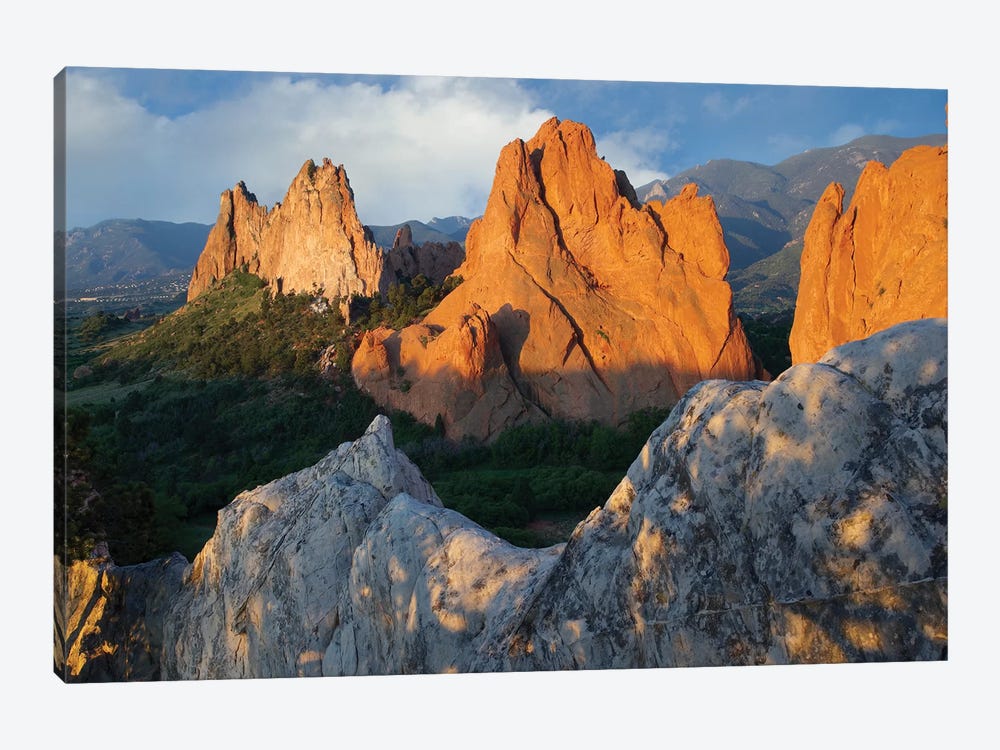 Gray Rock And South Gateway Rock, Conglomerate Sandstone Formations, Garden Of The Gods, Colorado Springs, Colorado I by Tim Fitzharris 1-piece Canvas Artwork