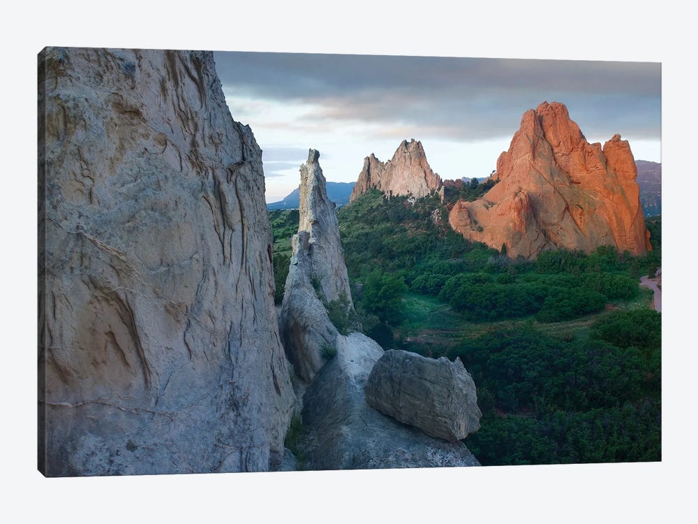 Gray Rock And South Gateway Rock, Conglomerate Sandstone Formations, Garden Of The Gods, Colorado Springs, Colorado II by Tim Fitzharris 1-piece Canvas Print