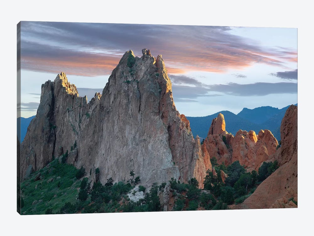 Gray Rock And South Gateway Rock, Conglomerate Sandstone Formations, Garden Of The Gods, Colorado Springs, Colorado III by Tim Fitzharris 1-piece Canvas Artwork