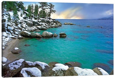 Hidden Beach And Memorial Point, Lake Tahoe, Nevada Canvas Art Print