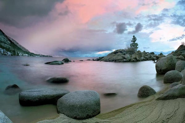 Minden Pictures: Hidden Beach At Sunset, Lake Tahoe, Nevada by Tim Fitzharris
