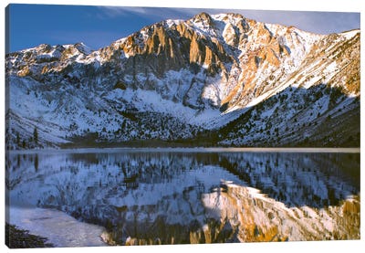 Laurel Mountain And Convict Lake In Winter, Eastern Sierra Nevada, California Canvas Art Print - Sierra Nevada
