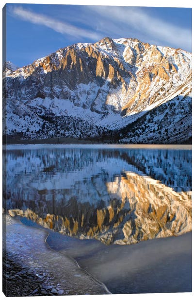 Laurel Mountain Reflected In Convict Lake, Eastern Sierra Nevada, California I Canvas Art Print - Sierra Nevada