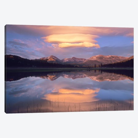 Lenticular Clouds Over Mount Dana, Mount Gibbs And Mammoth Peak At Tuolumne Meadows, Yosemite National Park, California Canvas Print #TFI524} by Tim Fitzharris Canvas Wall Art