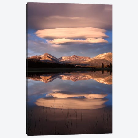 Lenticular Clouds Reflected In Flooded Tuolumne Meadows, Yosemite National Park, California Canvas Print #TFI525} by Tim Fitzharris Canvas Artwork