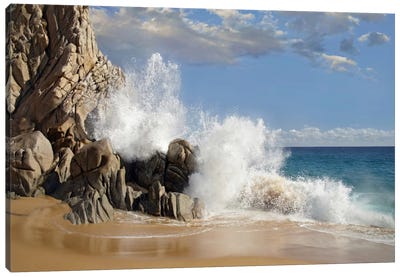 Lover's Beach With Crashing Waves, Cabo San Lucas, Mexico Canvas Art Print - Tim Fitzharris