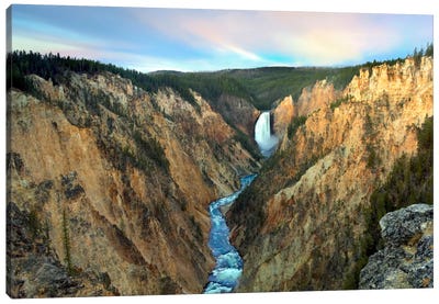 Lower Yellowstone Falls, Yellowstone National Park, Wyoming III Canvas Art Print - Waterfall Art
