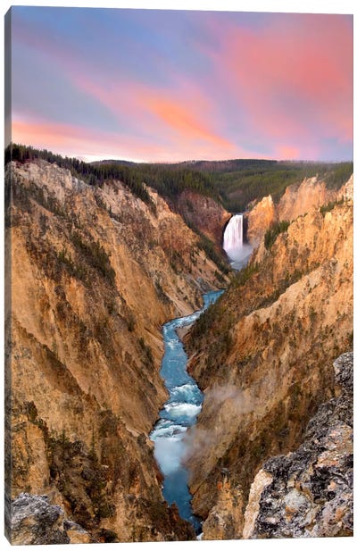 Lower Yellowstone Falls, Yellowstone National Park, Wyoming IV Canvas Art Print - Wyoming Art