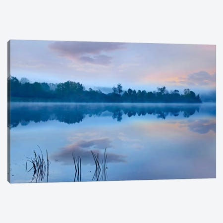 Mist Over Lackawanna Lake, Lackawanna State Park, Pennsylvania Canvas Print #TFI601} by Tim Fitzharris Canvas Art