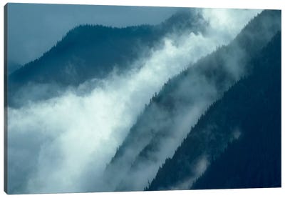 Mist Rising In The Cascade Mountains Near Hope, British Columbia, Canada Canvas Art Print - British Columbia Art