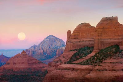 Moon Setting As Seen From Shelby Hill, Sedona, Arizona by Tim Fitzharris gallery poster