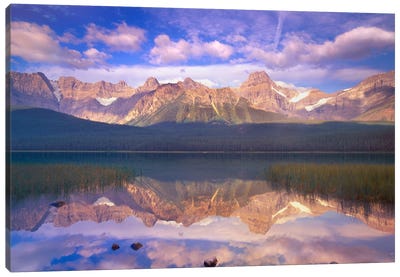 Mount Chephren Reflected In Waterfowl Lake, Banff National Park, Alberta, Canada Canvas Art Print - Canada Art