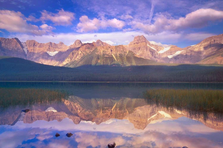 Mount Chephren Reflected In Waterfowl Lake, Banff National Park, Alberta, Canada