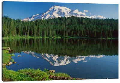 Mount Rainier And Reflection Lake, Mount Rainier National Park, Washington I Canvas Art Print - Cascade Range