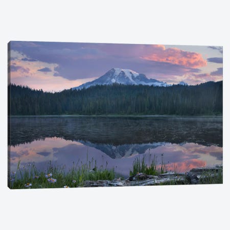 Mount Rainier And Reflection Lake, Mount Rainier National Park, Washington II Canvas Print #TFI638} by Tim Fitzharris Canvas Art Print