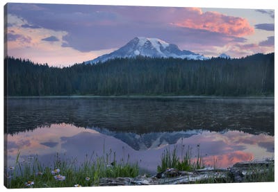 Mount Rainier And Reflection Lake, Mount Rainier National Park, Washington II Canvas Art Print - Cascade Range Art