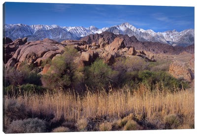 Mount Whitney And The Sierra Nevada From Alabama Hills, California Canvas Art Print
