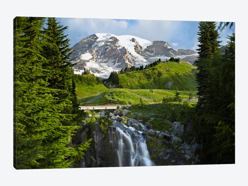 Myrtle Falls And Mount Rainier, Mount Rainier National Park, Washington by Tim Fitzharris 1-piece Canvas Artwork
