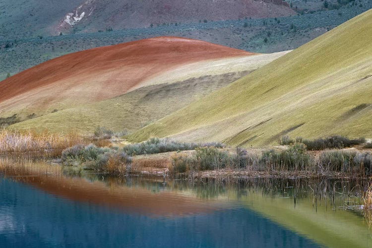 Painted Hills Reflected In Water, John Day Fossil Beds National Monument, Oregon