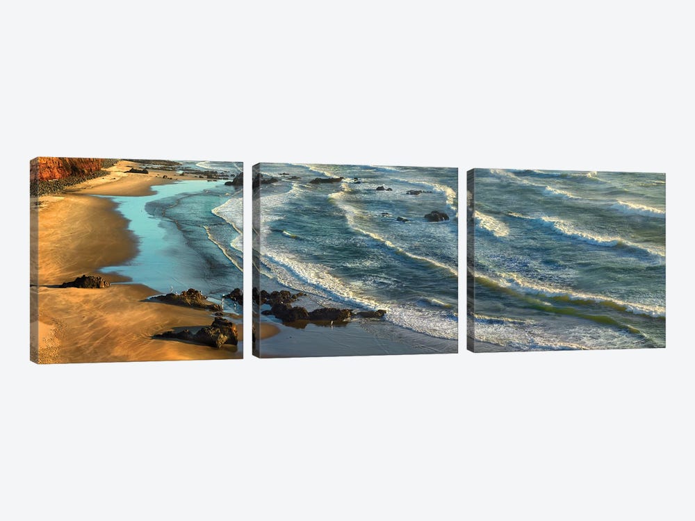Panoramic View Of Incoming Waves At Bandon Beach, Oregon 3-piece Art Print