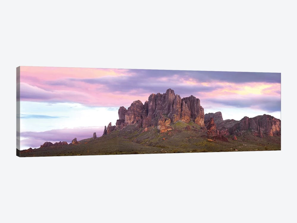 Panoramic View Of The Superstition Mountains At Sunset, Arizona by Tim Fitzharris 1-piece Canvas Art