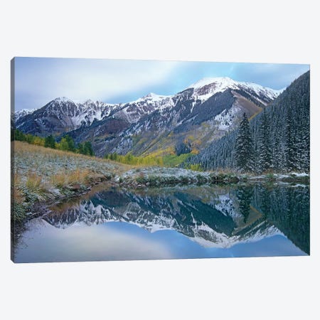 Pond And Mountains, Maroon Bells-Snowmass Wilderness Area, Colorado Canvas Print #TFI804} by Tim Fitzharris Canvas Art Print